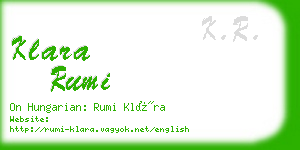 klara rumi business card